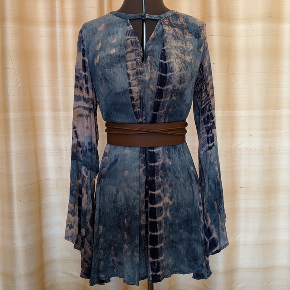 Scrap Work Boutique Dresses & Skirts - NWT Bohemian Dress Blue Tie-Dye Dress Scrap Work